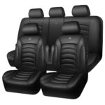 CAR PASS Black Leather Car Seat Covers Waterproof Universal Set - Image 9