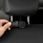 Premium Leather Car Seat Cover: Waterproof Universal Fit Black Red Rear Bench - Image 7