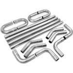 YOLANDO T304 Stainless Steel 3 Inch Custom Exhaust Pipe Kit 16 Gauge Custom Straight U Bend 45 & 90 Degree Mandrel 16PCS