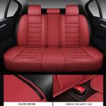 Premium Faux Leather Car Seat Covers: Full Set, Wine Red, Universal Fit 5-Seats - Image 4