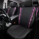Diamond Bling Car Seat Covers Full Set Black Pink Waterproof Leather Women - Image 9