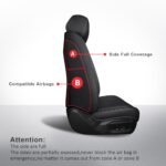 MIROZO Waterproof Leather Car Seat Covers Full Set Black Universal - Image 2