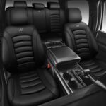 CAR PASS Black Leather Car Seat Covers Waterproof Universal Set - Image 2