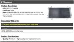 Premium A/C Condenser w/ Oil Cooler for Chevy Camaro 2012-2015 V6/V8 Transmission - Image 2