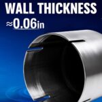 4" Stainless Steel Exhaust Pipe 17.3" Polished Universal Adapter - Image 3