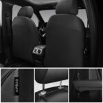 CAR PASS Black Leather Car Seat Covers Waterproof Universal Set - Image 4