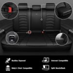 CAR PASS Black Leather Car Seat Covers Waterproof Universal Set - Image 5