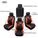 Stylish Orange Butterfly Car Seat Covers - Full Set for Women, Universal Fit - Image 9