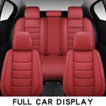 Premium Faux Leather Car Seat Covers: Full Set, Wine Red, Universal Fit 5-Seats - Image 5