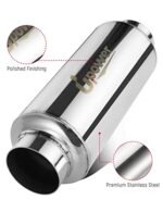Upower 2.5" Stainless Steel Exhaust Resonator Muffler 11.5" Long - Image 4