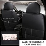Premium Full Coverage Car Seat Covers: Waterproof Leather Universal Fit Black White - Image 3