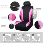 Pink & Black Sporty Car Seat Covers | Universal Fit | Cute Women's Design - Image 3