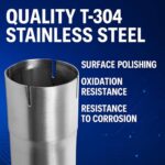 4" Stainless Steel Exhaust Pipe 17.3" Polished Universal Adapter - Image 4