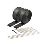 Design Engineering 010073 Exhaust Heat Wrap Kit - Black Titanium Wrap, Locking Ties & Locking Tie Tool