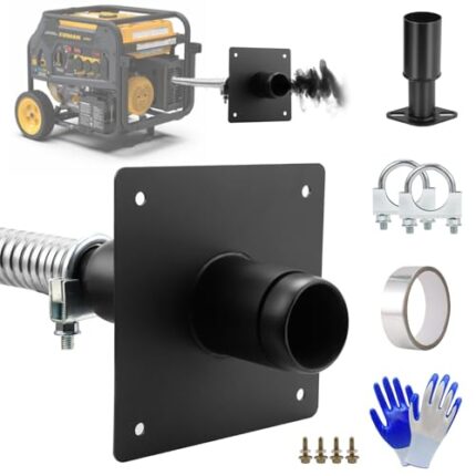 LCGP Generator Exhaust Extension Silencer Kit Reduce Noise by 50% with Mounting Plate and Adapter Universal Fit for Firman H07552 Wh03242 T07571/3 and Honda EU6500/7000is