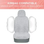 Carbella Gray Sherpa Fleece Car Seat Covers 2pk Soft Plush SUV - Image 7