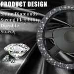 Sparkly Rhinestone Car Seat Covers Set w/ Steering Wheel & Console Bling Silver - Image 5