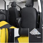 CAR PASS Leather 3D Foam Back Support Seat Covers Black Yellow Air Mesh Full Set - Image 4