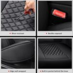 MIROZO Waterproof Leather Car Seat Covers Full Set Black Universal - Image 8