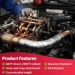 AggSound Heat Shield Wrap 3/4"ID 10FT Aluminized Insulation Sleeve Kit - Image 3