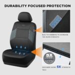 Skechers Leather Car Seat Covers - Front Set, Airbag Safe, Grey - Image 4
