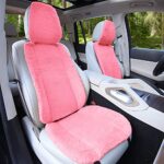 Soft Pink Faux Fur Car Seat Covers | Universal Fit SUV Sedan Van Comfort - Image 4