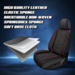 VW Golf Seat Covers 2000-2021 Luxury Nappa Leather Black 2pc - Image 5