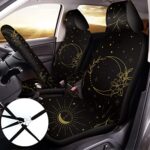 Frienda 15PC Moon Stars Car Seat Cover Set Universal Fit Thick - Image 4