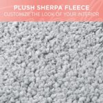Carbella Gray Sherpa Fleece Car Seat Covers 2pk Soft Plush SUV - Image 4