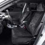 BDK Black Maui Tropical Front Car Seat Covers 2 Pack Universal Fit - Image 2