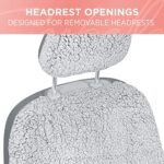 Carbella Gray Sherpa Fleece Car Seat Covers 2pk Soft Plush SUV - Image 5