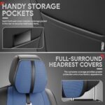 Navy Blue Universal Car Seat Covers Full Set for Cars Trucks SUVs - Image 9