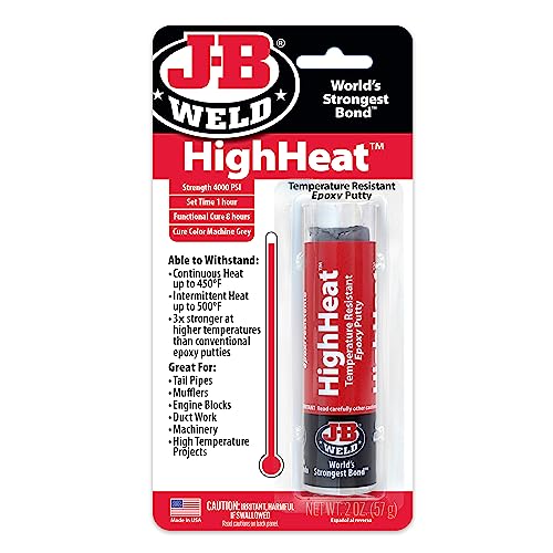J-B Weld 8297 HighHeat 500 Degree Epoxy Putty Stick - J-B Weld 8297 HighHeat 500 Degree Epoxy Putty Stick - 2 oz. , Grey