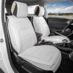 MotorBox White Leather Car Seat Covers Front Semi Custom Fit SUV - Image 2