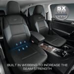 Skechers Leather Car Seat Covers - Front Set, Airbag Safe, Grey - Image 2
