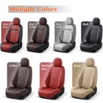 KEYOOG Leather Car Seat Covers Waterproof 2-Seater Front Set Red - Image 6