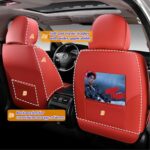 KEYOOG Leather Car Seat Covers Waterproof 2-Seater Front Set Red - Image 2