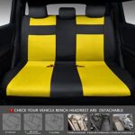 CAR PASS Leather 3D Foam Back Support Seat Covers Black Yellow Air Mesh Full Set - Image 5
