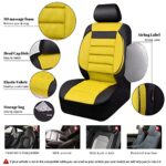 CAR PASS Leather 3D Foam Back Support Seat Covers Black Yellow Air Mesh Full Set - Image 3