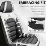 Volvo XC90 Leather Seat Covers 2003-2024 Front Airbag Safe White Gray - Image 2