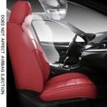 Premium Faux Leather Car Seat Covers: Full Set, Wine Red, Universal Fit 5-Seats - Image 2