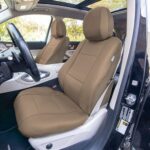 FH Group Tan PU Leather Front Car Seat Covers Universal Fit - Image 2