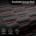 Ultimate Comfort 3D Mesh Leather Car Seat Covers - Breathable, Universal Fit, Black/Red - Image 4