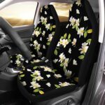 car seat covers white and black flower