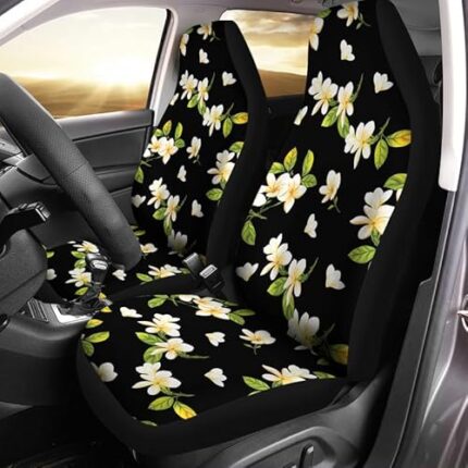 car seat covers white and black flower