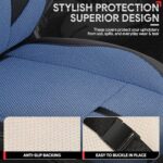 Navy Blue Universal Car Seat Covers Full Set for Cars Trucks SUVs - Image 7