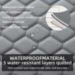 Elantrip Leather Car Seat Covers: Universal Fit, Waterproof Protection in Gray - Image 2