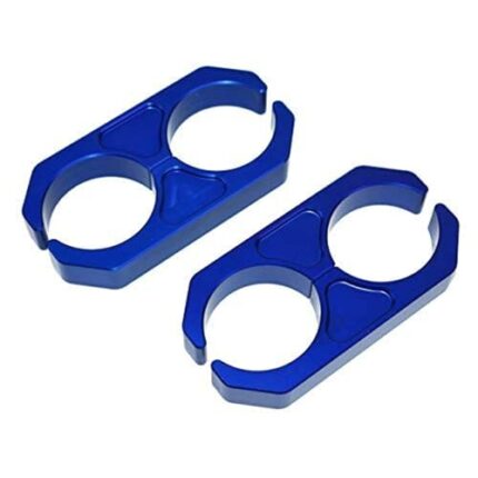 A-Team Performance Universal Heavy-Duty T6 Billet Aluminum Coilover Reservoir Bracket - Blue - Stainless Bolt Shock Reservoir Clamp Mount - Fits Chevrolet, GMC, Dodge, Ford, Toyota, Mitsubishi & Honda