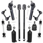 Detroit Axle - Front 12pc Suspension Kit for 1994-2004 Ford Mustang, Tie Rods Boots Lower Ball Joints Front and Rear Sway Bar Links 1995 1996 1997 1998 1999 2000 2001 2002 2003 Replacement