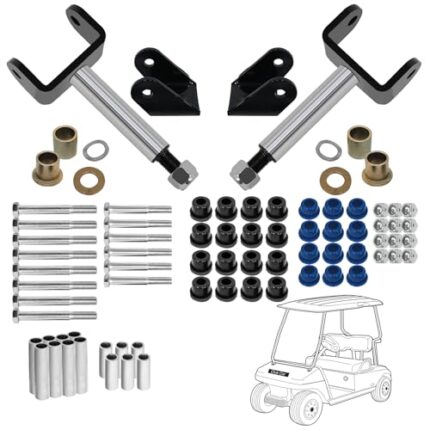 Golf Cart Club Car DS Deluxe Front and Rear End Repair Bushing Kits for DS 1993-up, Front Suspension Upper/Lower Rear Suspension Repair Kit with Leaf Spring Bushings Sleeve Kit